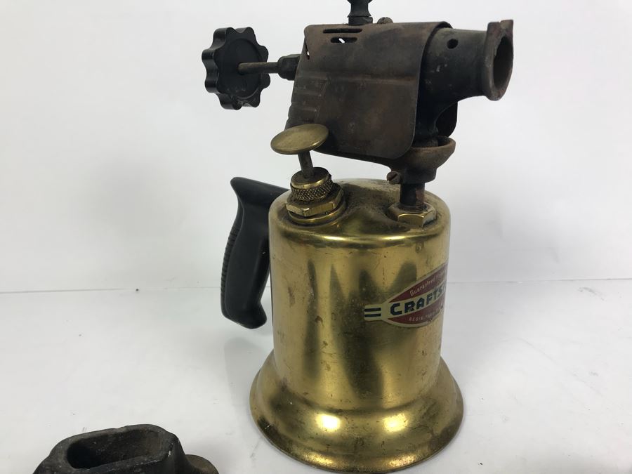 (3) Vintage Cast Iron Cobbler Shoe Forms And Vintage Craftsman Brass Gasoline Blow Torch [Photo 6]