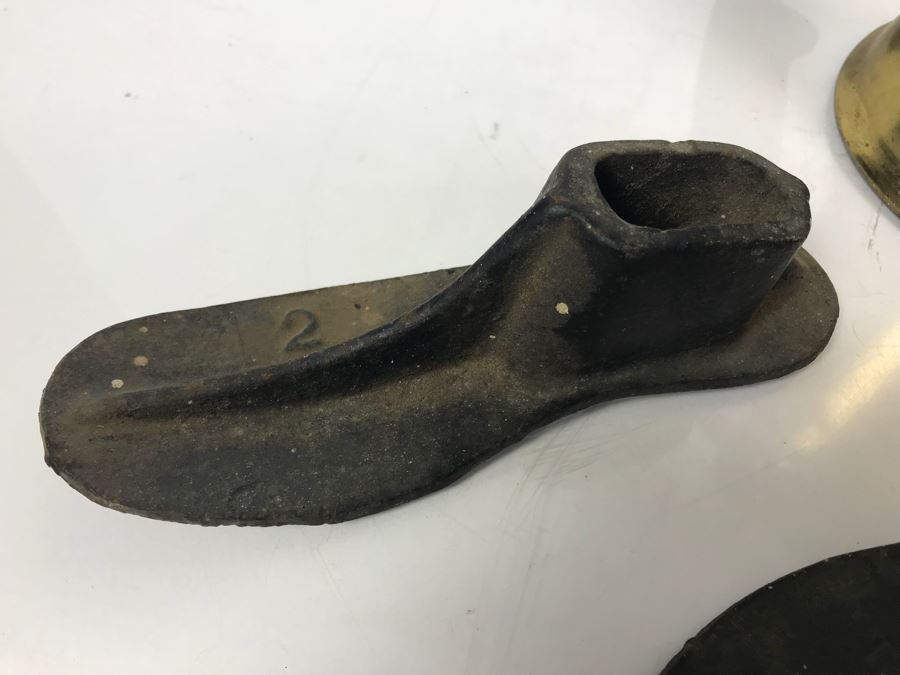 (3) Vintage Cast Iron Cobbler Shoe Forms And Vintage Craftsman Brass Gasoline Blow Torch [Photo 5]