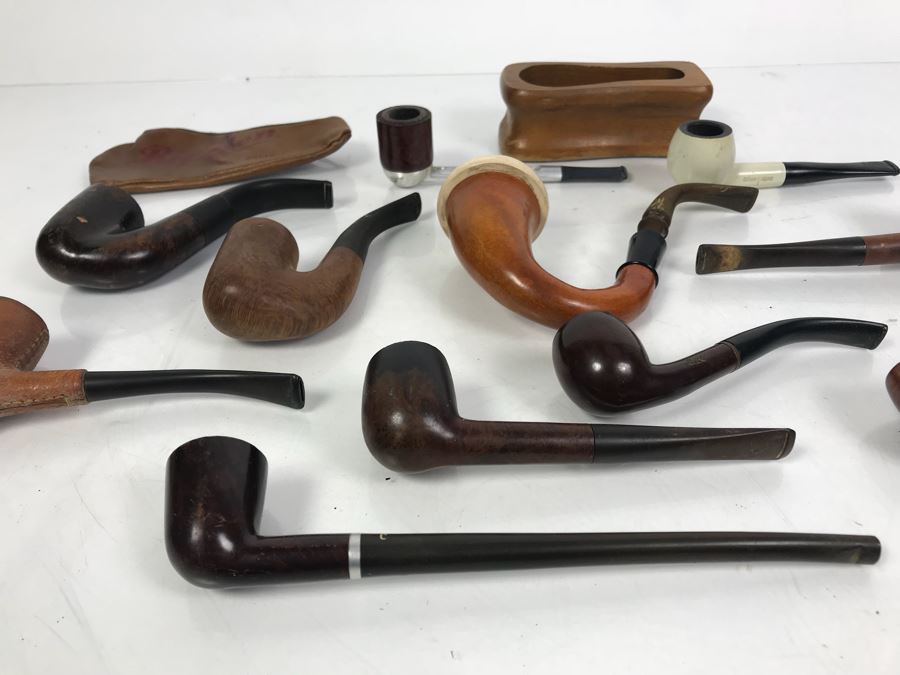 Collection Of Vintage Wooden Smoking Pipes Italian Pipes Oom Paul