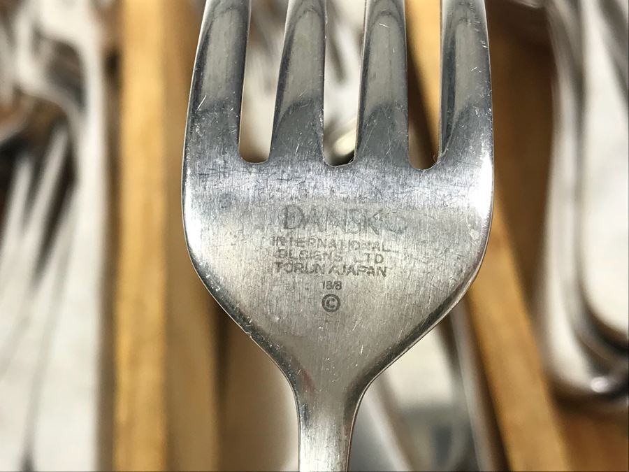 DANSK Stainless Steel Flatware Set Forks, Spoons, Knives With Wooden Silverware Storage Box [Photo 5]