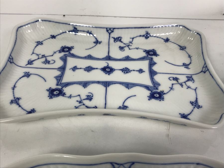 Royal Copenhagen Denmark Blue And White China Serving Platters And Casserole Dish With Lid [Photo 6]