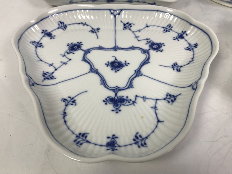Royal Copenhagen Denmark Blue And White China Serving Platters And Casserole Dish With Lid [Photo 5]
