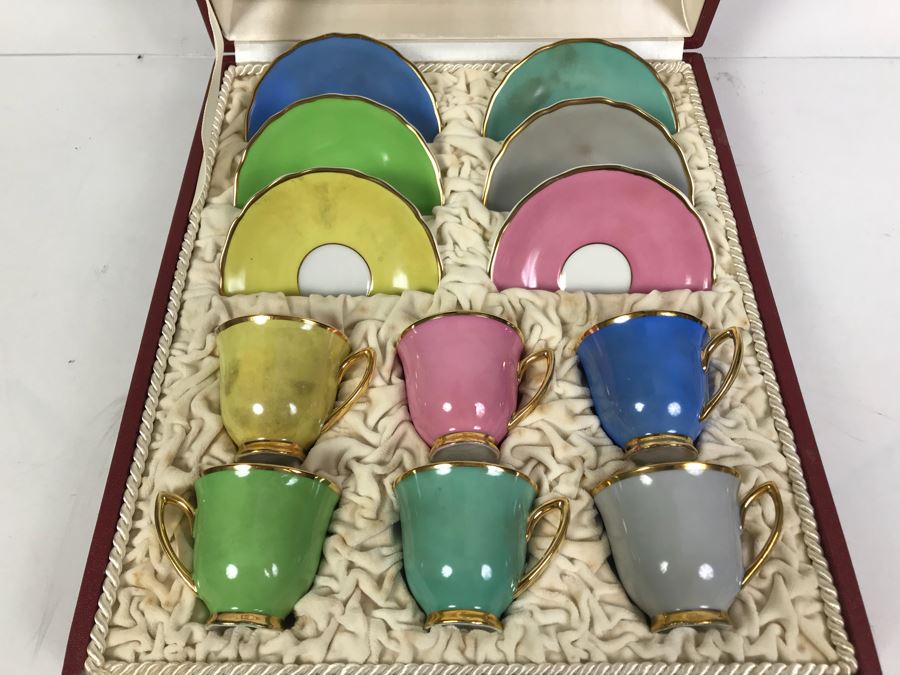 Set Of Czechoslovakian RGK Demitasse Cups And Saucers With Storage Case [Photo 3]