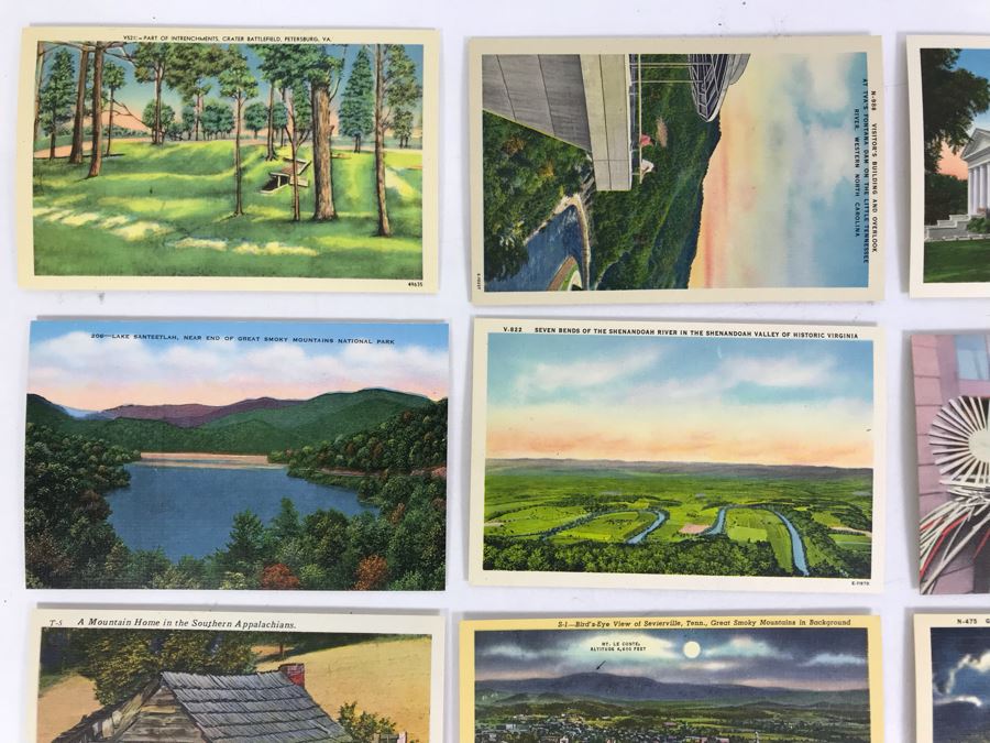 (25) Vintage Asheville Post Card Co Linen Post Cards [Photo 2]