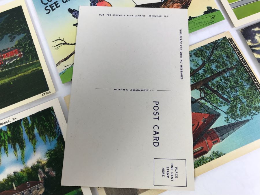 (25) Vintage Asheville Post Card Co Linen Post Cards [Photo 11]