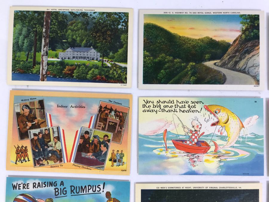 (25) Vintage Asheville Post Card Co Linen Post Cards [Photo 2]