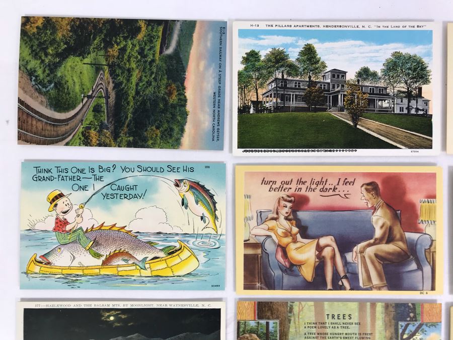 (25) Vintage Asheville Post Card Co Linen Post Cards [Photo 2]