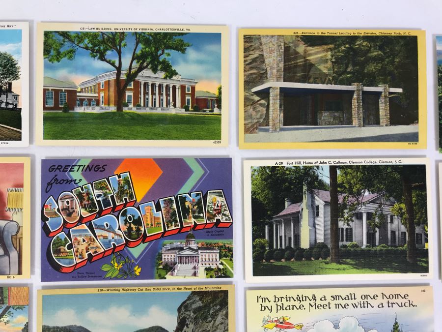 (25) Vintage Asheville Post Card Co Linen Post Cards [Photo 3]