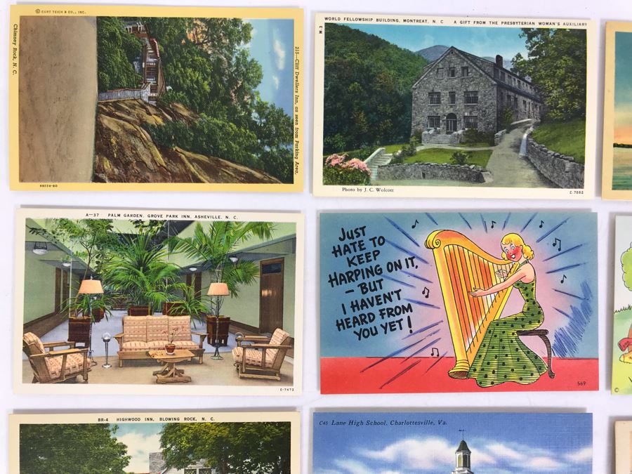 (25) Vintage Asheville Post Card Co Linen Post Cards [Photo 2]