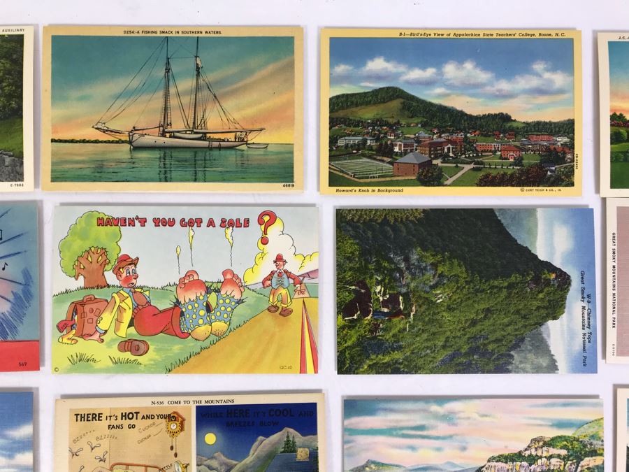 (25) Vintage Asheville Post Card Co Linen Post Cards [Photo 3]