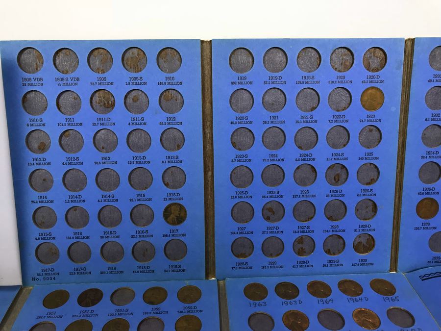 Coin Collection Lincoln Cents And Wheat Pennies With Coin Display Books [Photo 21]