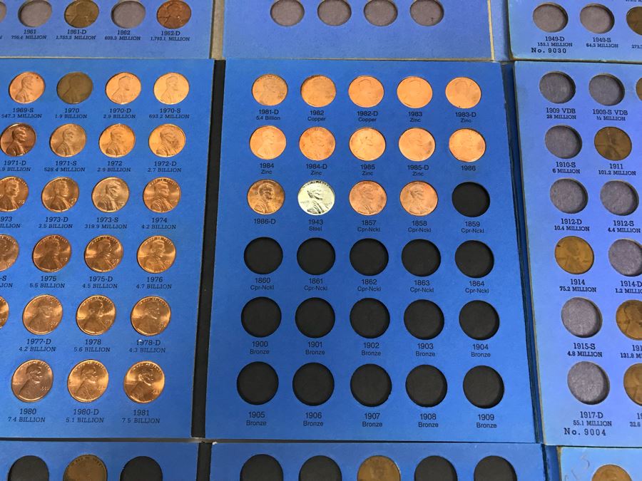 Coin Collection Lincoln Cents And Wheat Pennies With Coin Display Books [Photo 11]