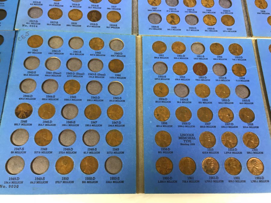 Coin Collection Lincoln Cents And Wheat Pennies With Coin Display Books [Photo 18]