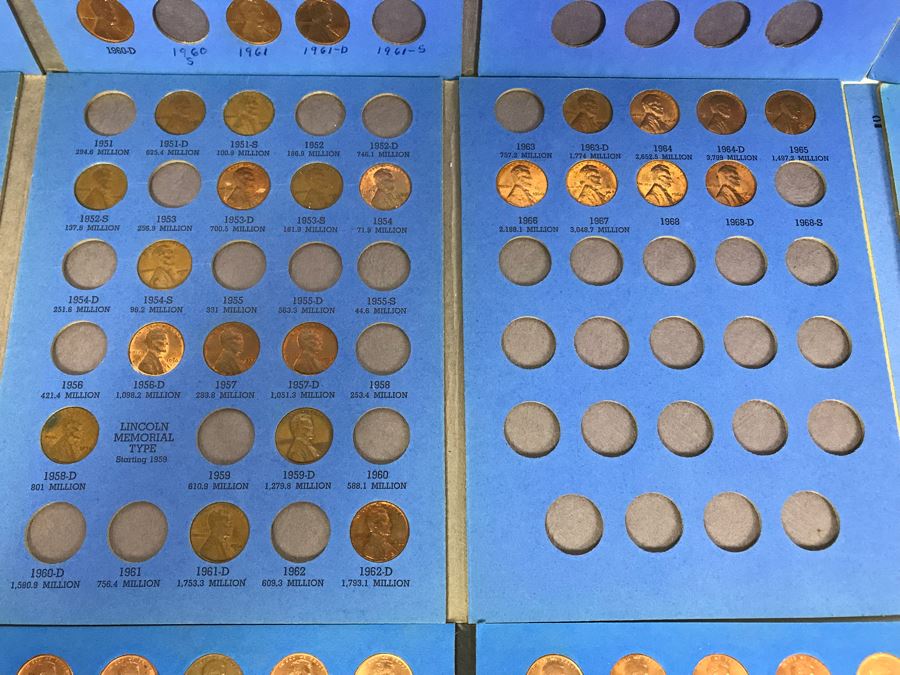 Coin Collection Lincoln Cents And Wheat Pennies With Coin Display Books [Photo 9]