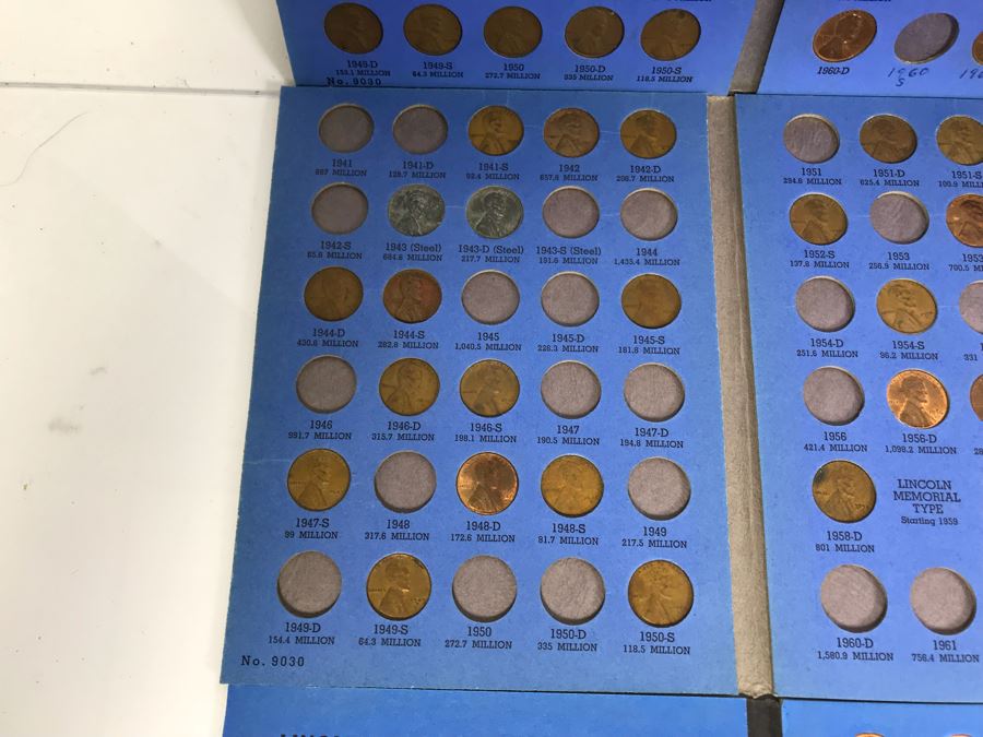 Coin Collection Lincoln Cents And Wheat Pennies With Coin Display Books [Photo 8]