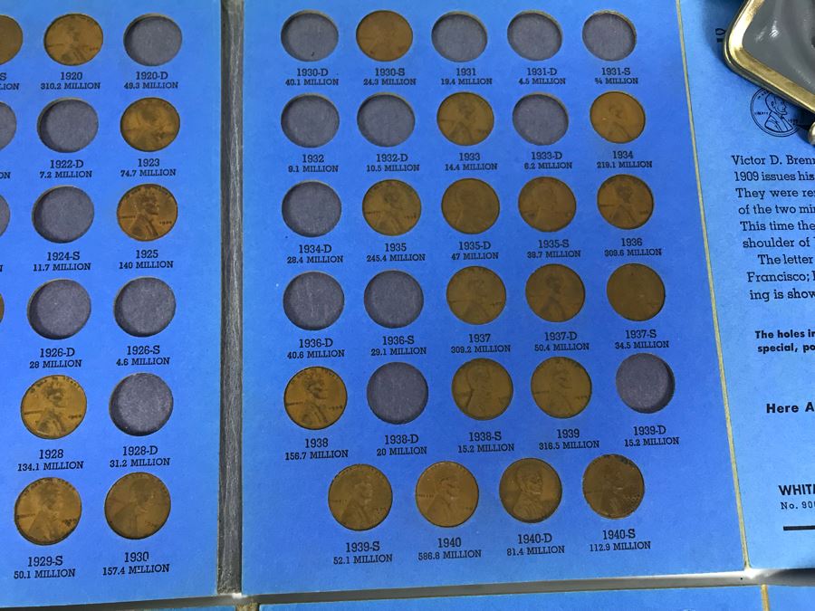 Coin Collection Lincoln Cents And Wheat Pennies With Coin Display Books [Photo 17]
