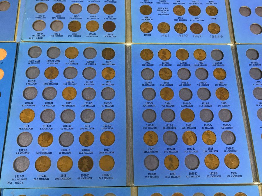 Coin Collection Lincoln Cents And Wheat Pennies With Coin Display Books [Photo 16]