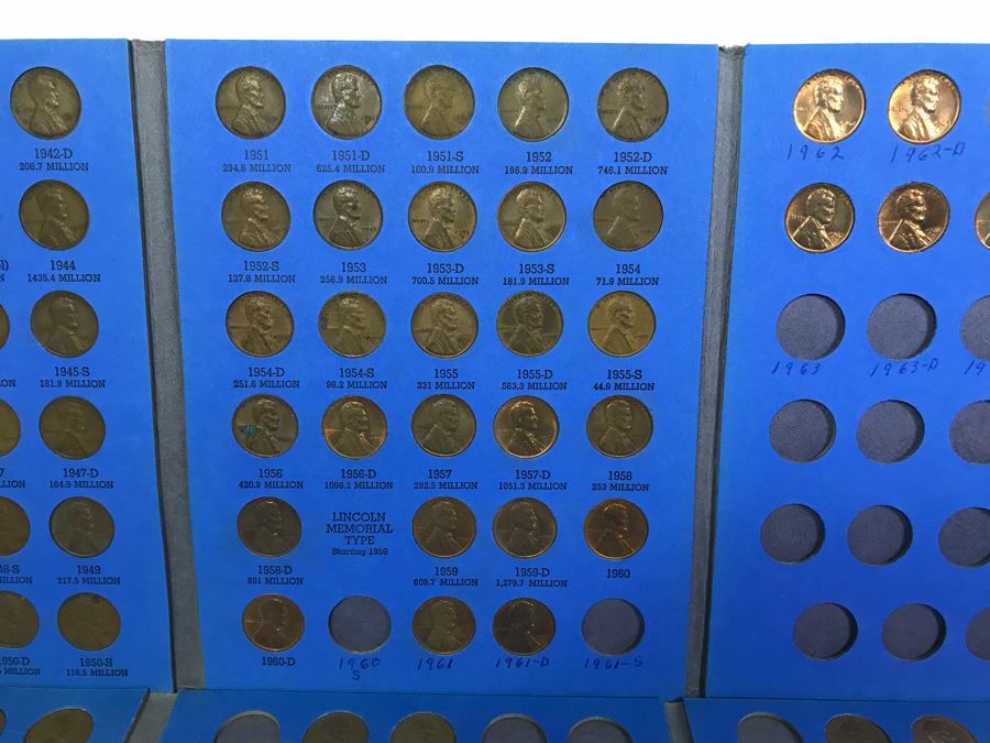 Coin Collection Lincoln Cents And Wheat Pennies With Coin Display Books [Photo 6]