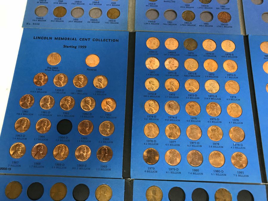 Coin Collection Lincoln Cents And Wheat Pennies With Coin Display Books [Photo 10]