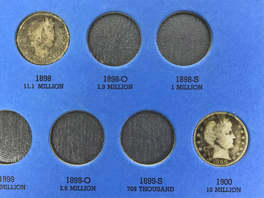 Coin Collection Buffalo Nickel, Barber, Liberty Head 'Morgan' Quarters With Coin Display Books [Photo 5]