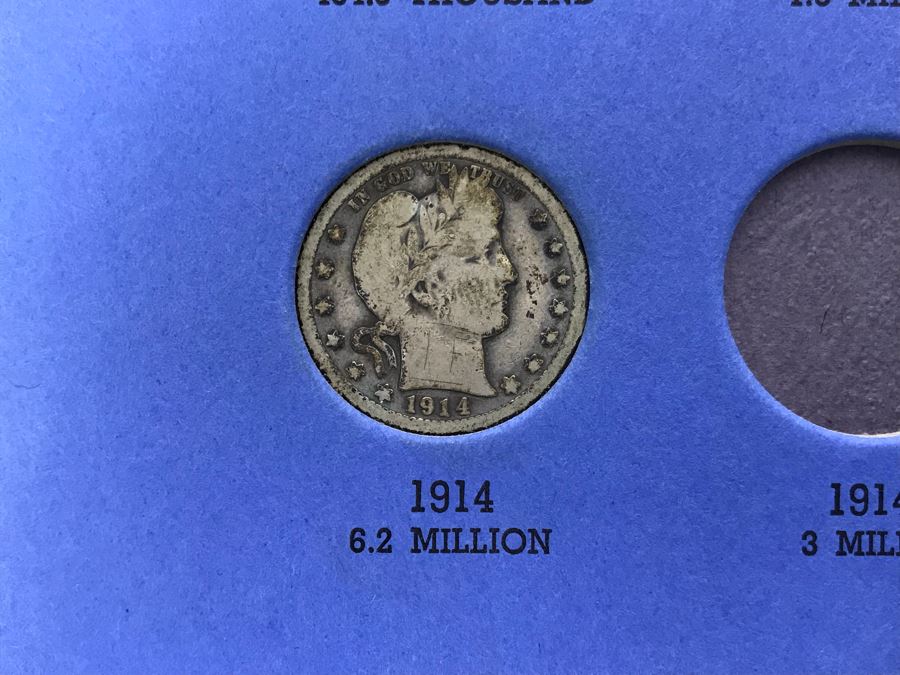 Coin Collection Buffalo Nickel, Barber, Liberty Head 'Morgan' Quarters With Coin Display Books [Photo 8]