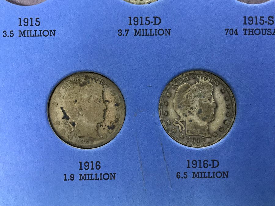 Coin Collection Buffalo Nickel, Barber, Liberty Head 'Morgan' Quarters With Coin Display Books [Photo 10]