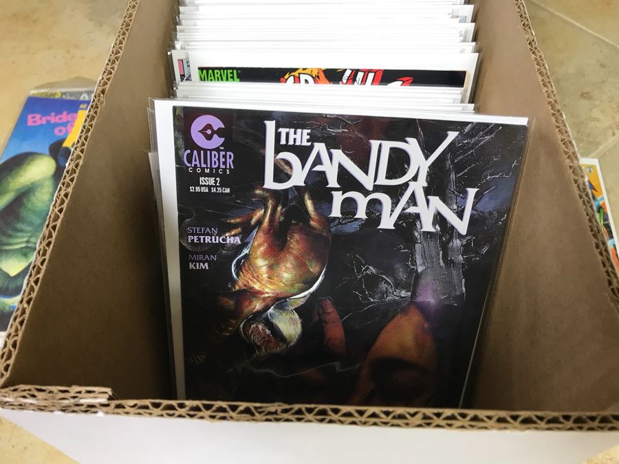 Long Box Of Vintage Comic Books - See Photos