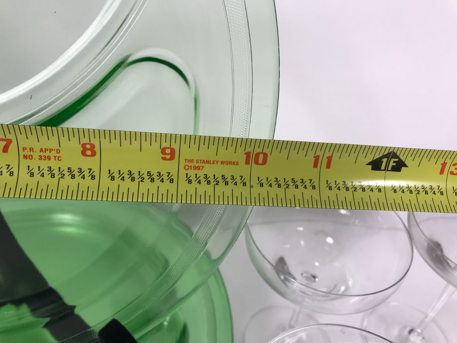 Rosenthal Stemware Glasses And Divided Green Glass Luncheon Plates [Photo 10]