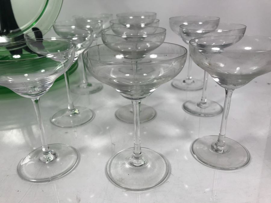 Rosenthal Stemware Glasses And Divided Green Glass Luncheon Plates [Photo 7]