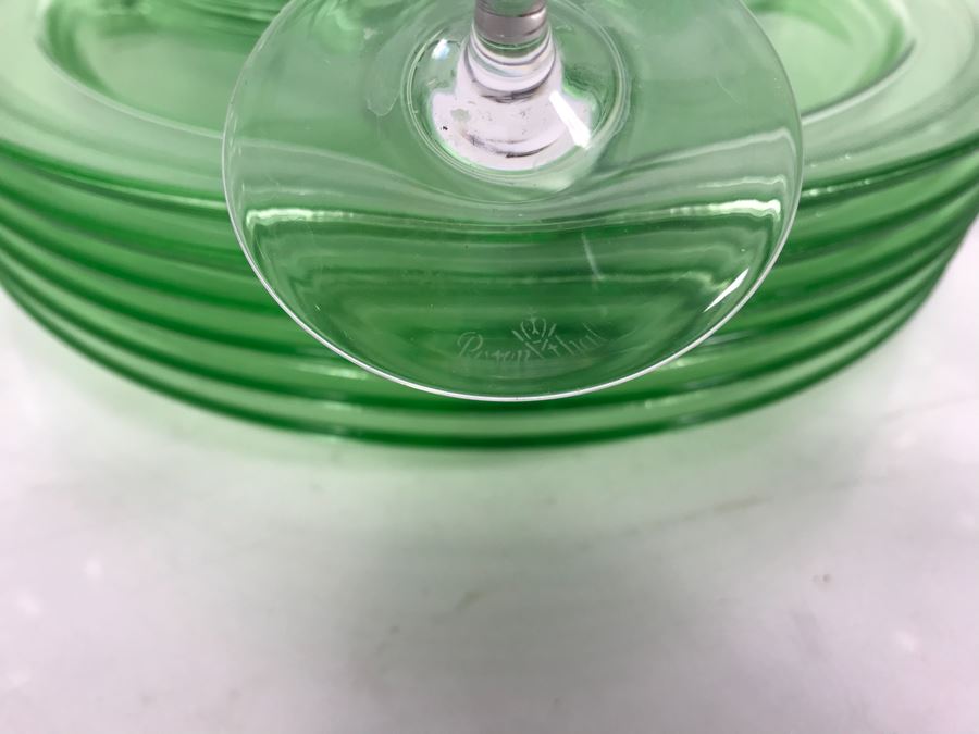 Rosenthal Stemware Glasses And Divided Green Glass Luncheon Plates [Photo 12]