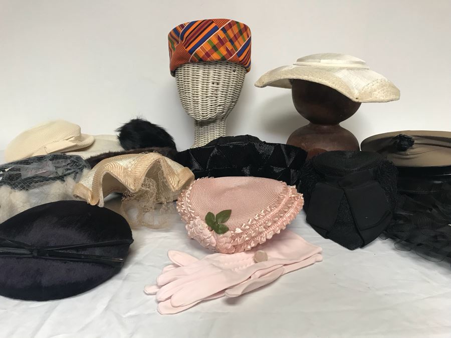(12) Vintage Women's Hats And Marine Corps Hat