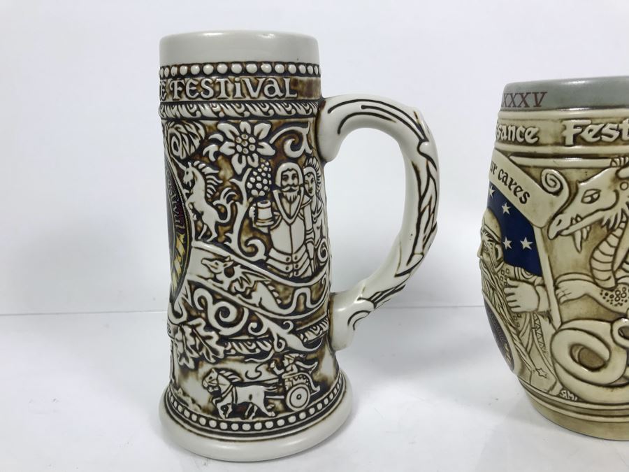 Pair Of Ceramarte Texas Renaissance Festival Beer Steins [Photo 7]