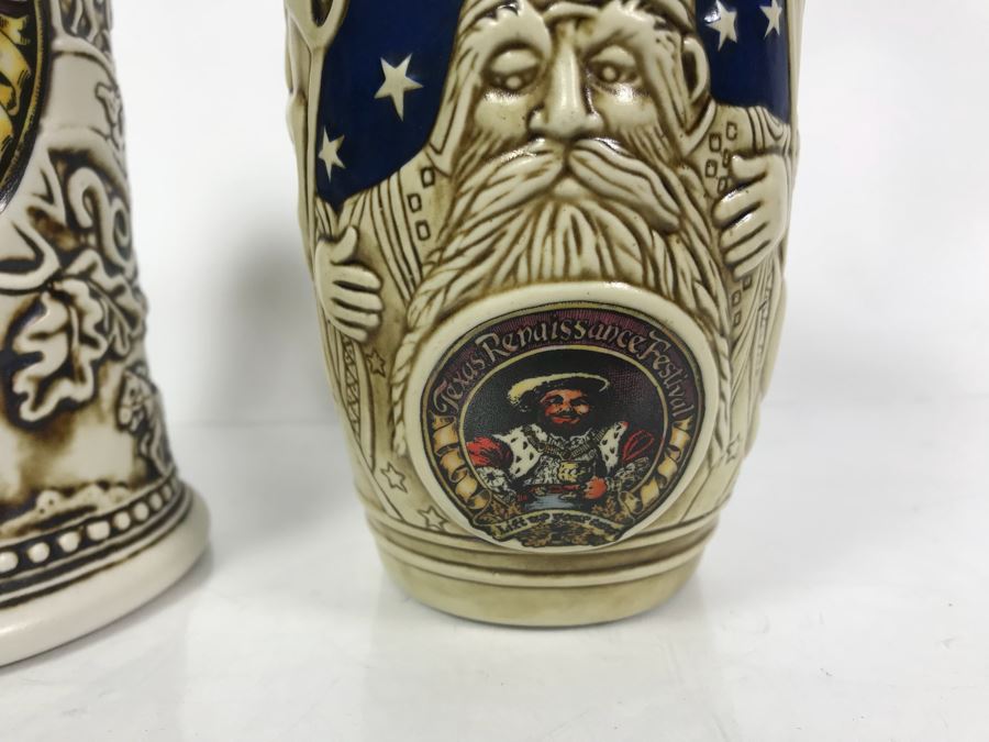 Pair Of Ceramarte Texas Renaissance Festival Beer Steins [Photo 5]