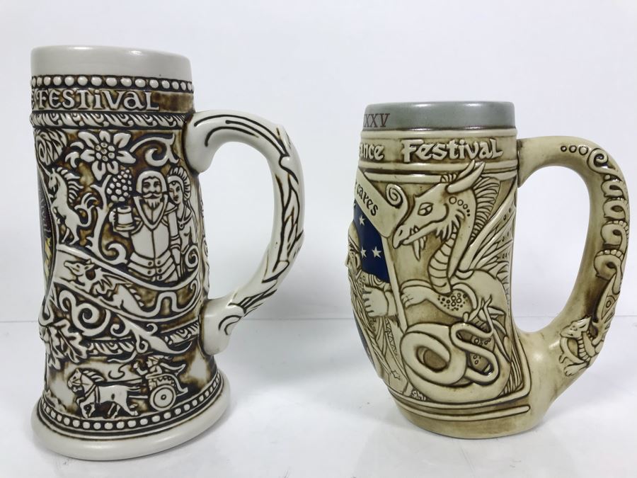 Pair Of Ceramarte Texas Renaissance Festival Beer Steins [Photo 6]