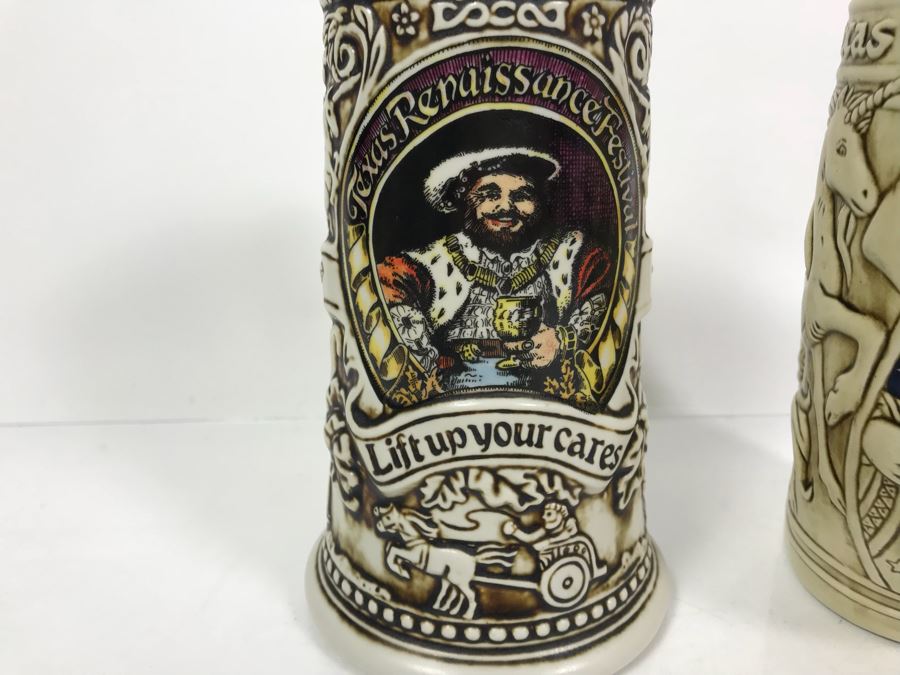 Pair Of Ceramarte Texas Renaissance Festival Beer Steins [Photo 3]