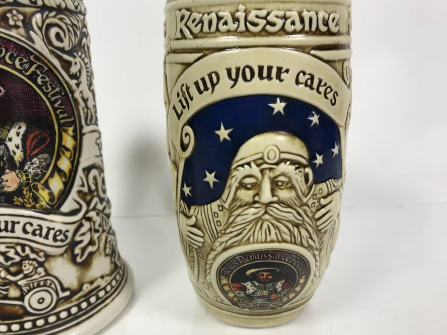 Pair Of Ceramarte Texas Renaissance Festival Beer Steins [Photo 4]