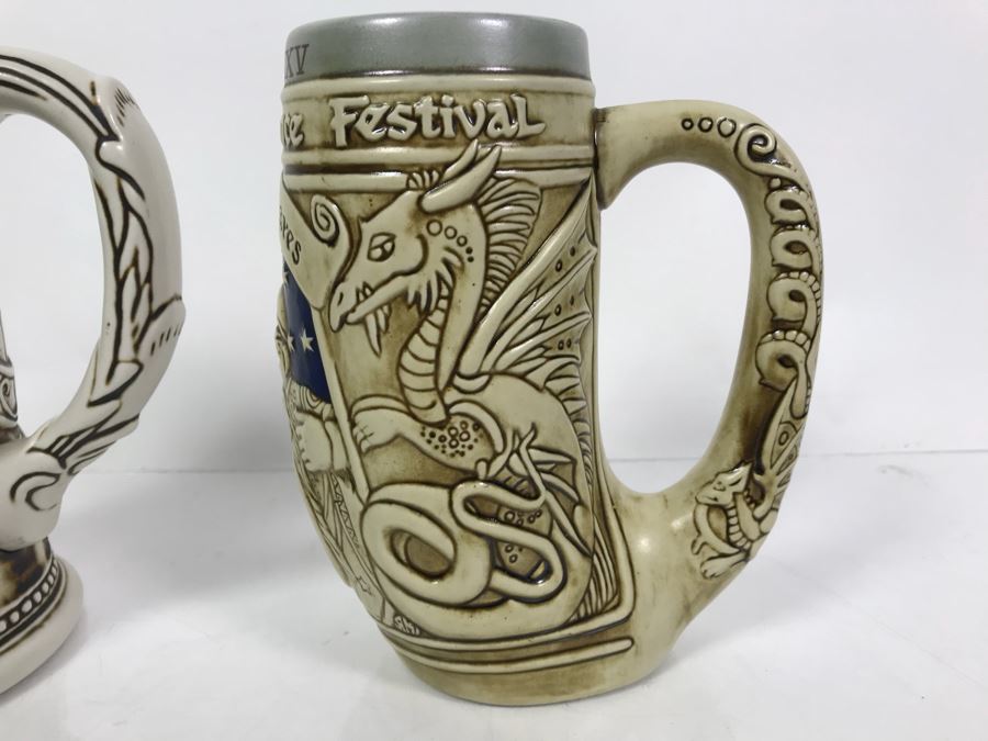 Pair Of Ceramarte Texas Renaissance Festival Beer Steins [Photo 8]