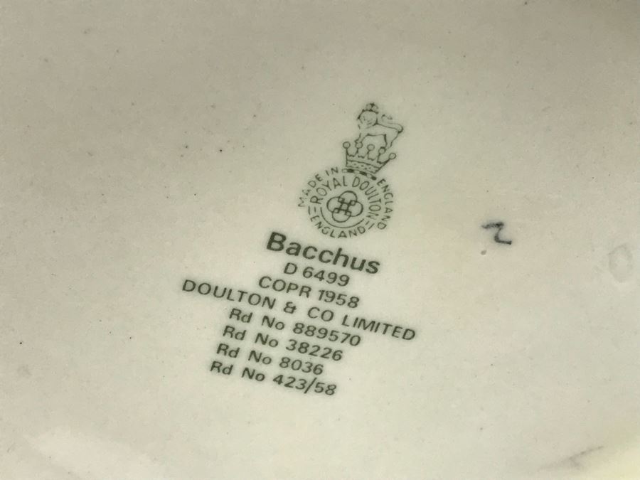 Vintage Royal Doulton Bacchus Wine God Toby Mug D 6499 [Photo 8]