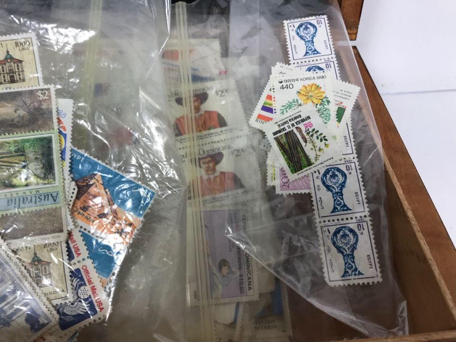 Various Foreign Stamps In Pair Of Cigar Boxes [Photo 5]