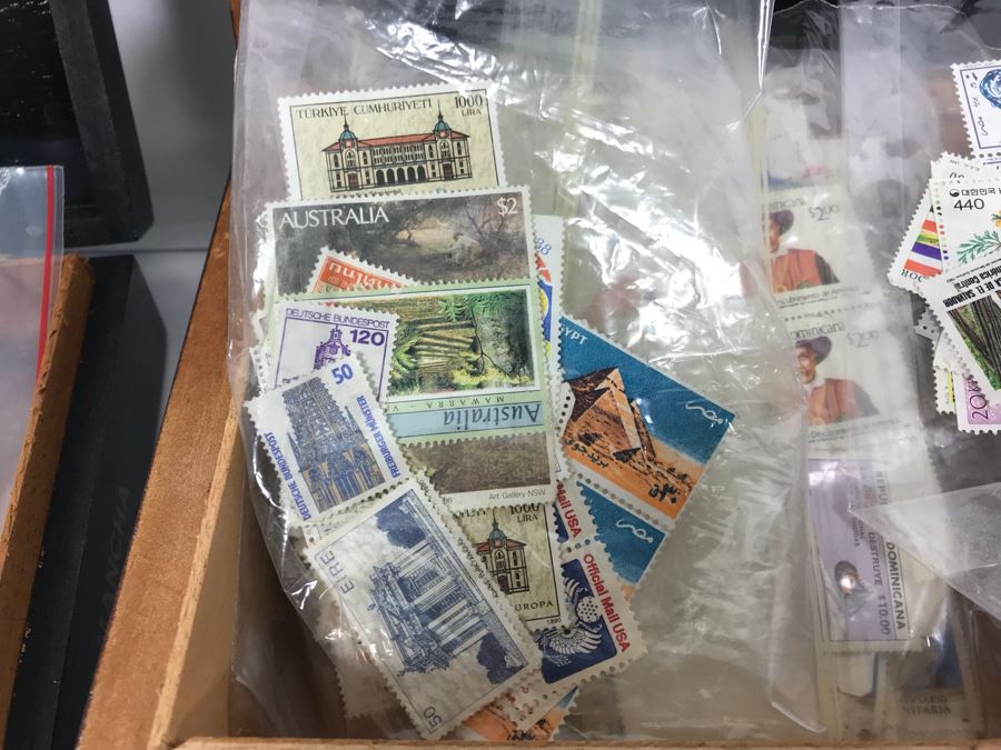 Various Foreign Stamps In Pair Of Cigar Boxes [Photo 4]