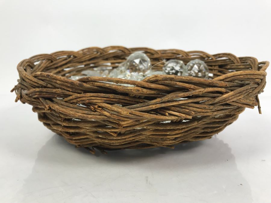 11' Woven Basket Filled With Chandelier Crystals [Photo 7]