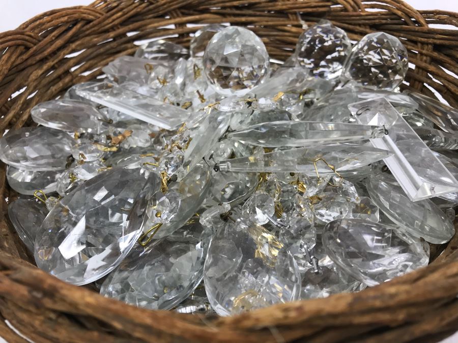 11' Woven Basket Filled With Chandelier Crystals [Photo 6]