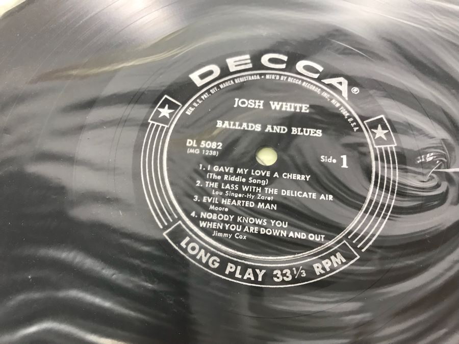 Collection Of (5) Vintage Blues Vinyl Records Featuring Leadbelly And Josh White [Photo 21]