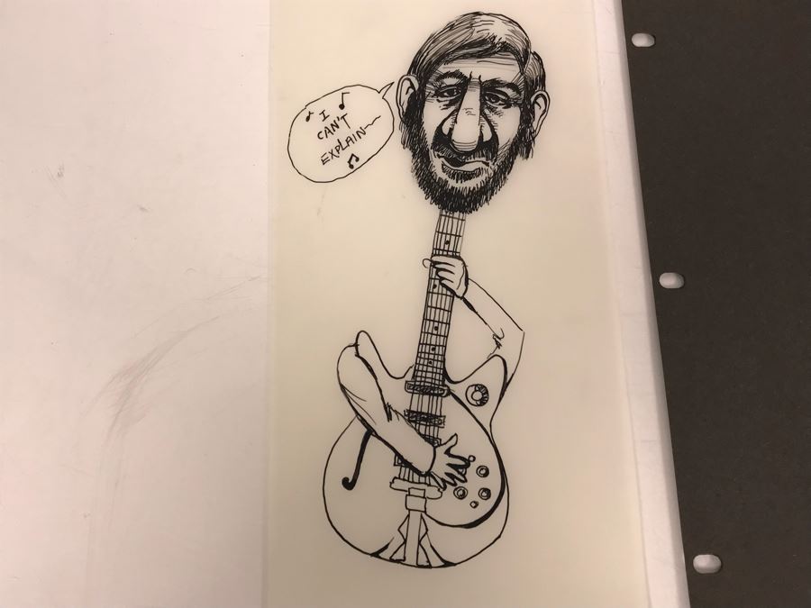 Pair Of Original Illustrations By Local Artist Bob Lee Featuring The Who's Pete Townshend [Photo 2]