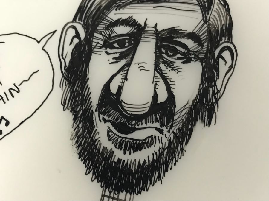 Pair Of Original Illustrations By Local Artist Bob Lee Featuring The Who's Pete Townshend [Photo 4]