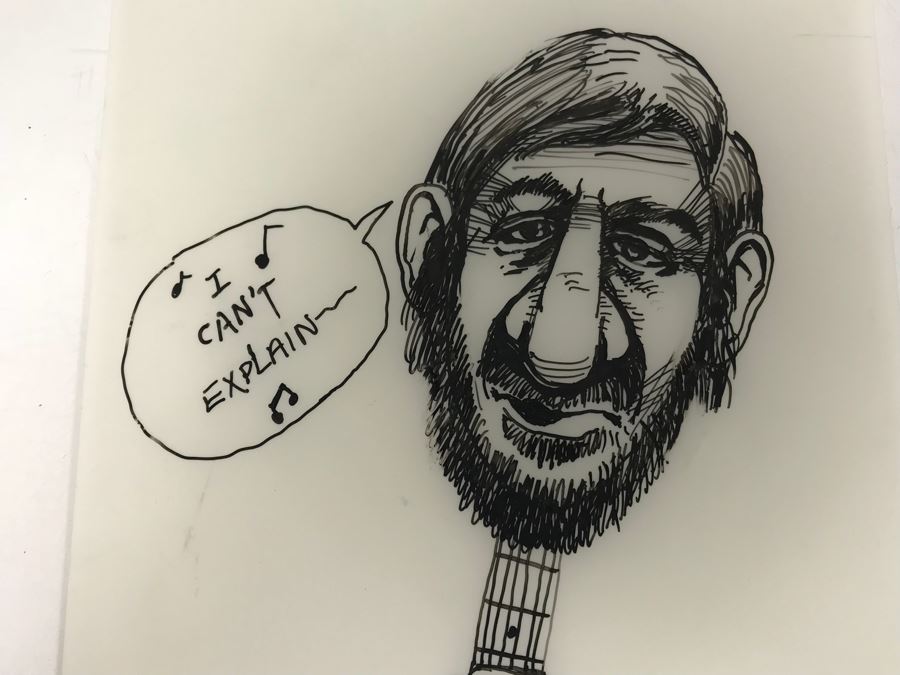 Pair Of Original Illustrations By Local Artist Bob Lee Featuring The Who's Pete Townshend [Photo 3]