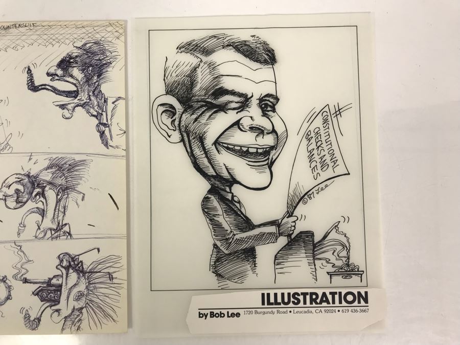 Pair Of Original Illustrations By Local Artist Bob Lee [Photo 6]