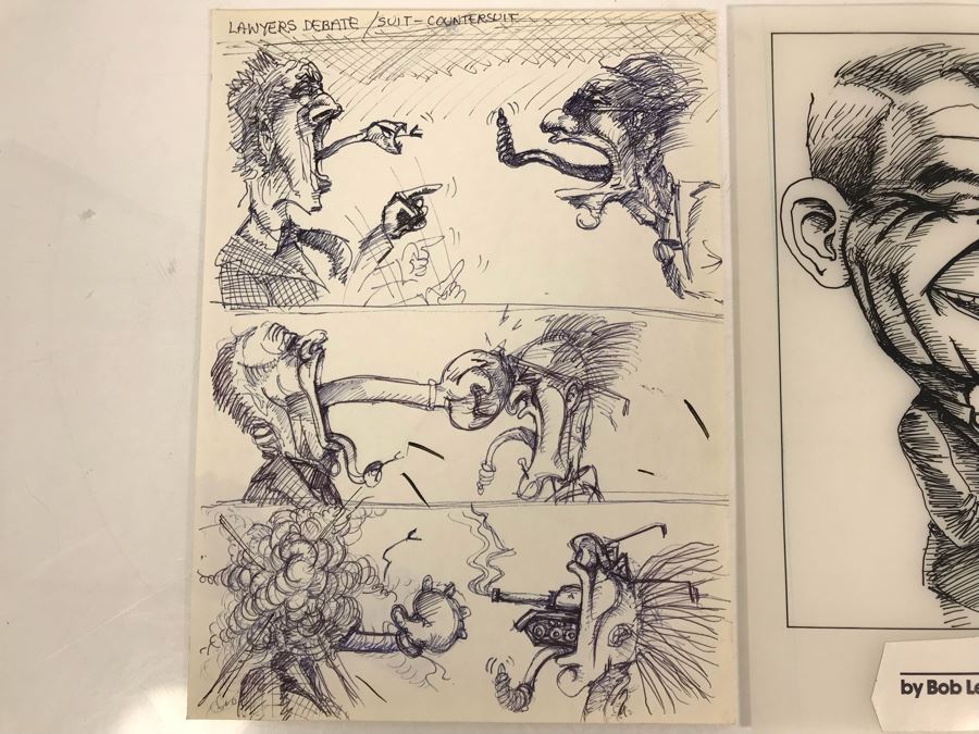 Pair Of Original Illustrations By Local Artist Bob Lee [Photo 2]