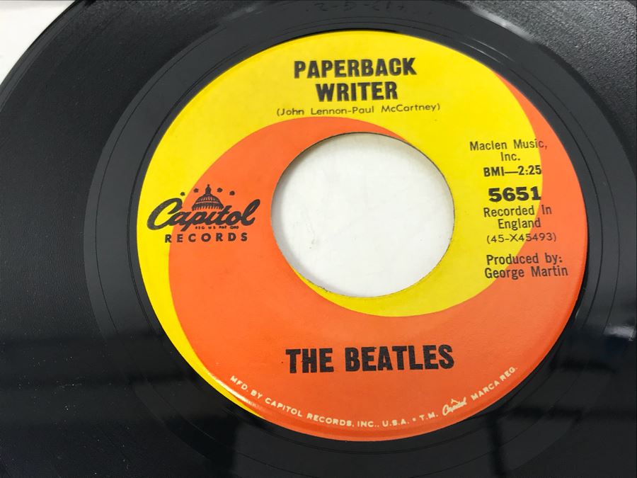 (2) Beatles Coffee Table Books: The Beatles A Private View Robert Freeman And The Beatles Forever Nicholas Schaffner And Capital Records 45 Paperback Writer And Rain Record [Photo 3]