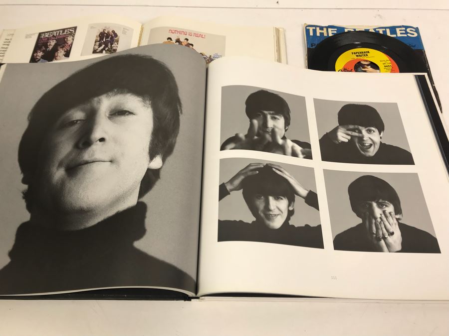 (2) Beatles Coffee Table Books: The Beatles A Private View Robert Freeman And The Beatles Forever Nicholas Schaffner And Capital Records 45 Paperback Writer And Rain Record [Photo 14]